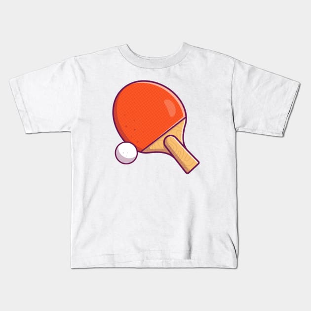 Tennis tabel ball with bet cartoon Kids T-Shirt by Catalyst Labs